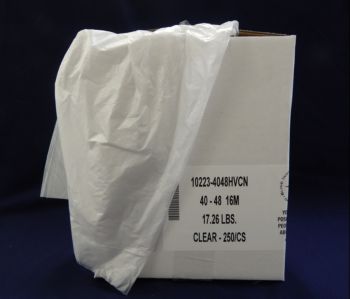 tall white case with label, opaque liner displayed